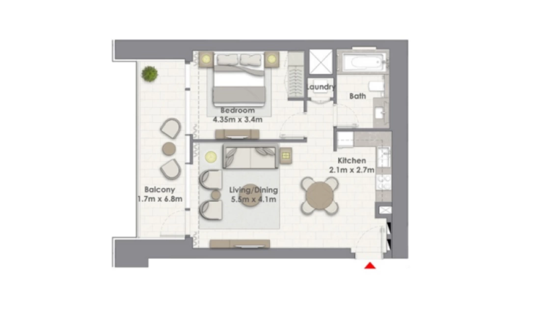 1-спальные апартаменты 77 кв.м. в ЖК Creek Rise