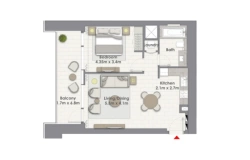 1-спальные апартаменты 77 кв.м. в ЖК Creek Rise