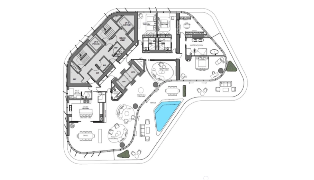 3-спальный пентхаус
