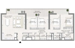 планировка 4-спальных апартаментов в Golf Heights
