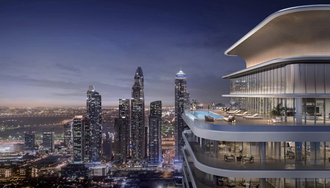 Ночной пейзаж Emaar Beachfront