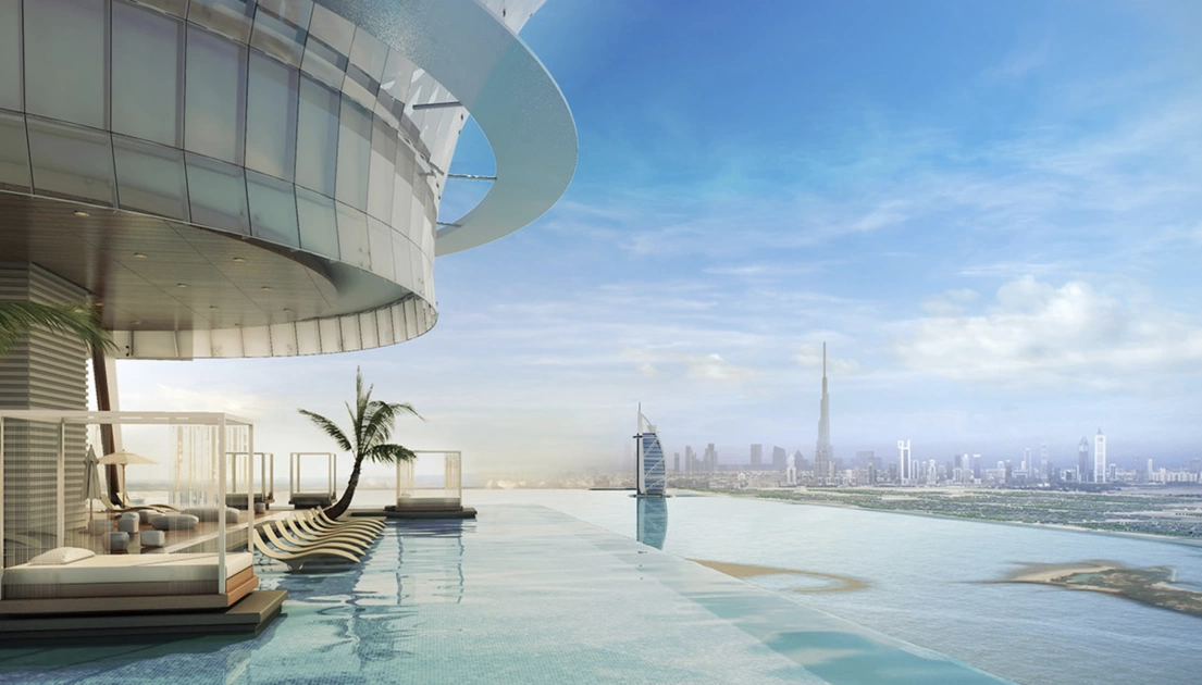 Басейн в жилом комплексе в Palm Jumeirah