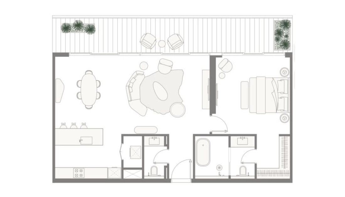 1-спальные апартаменты Kempinski