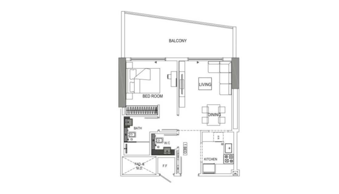 1-спальные апартаменты