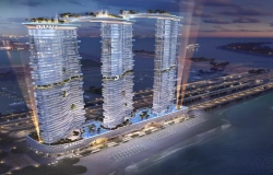 Ночной вид на Dubai Harbour